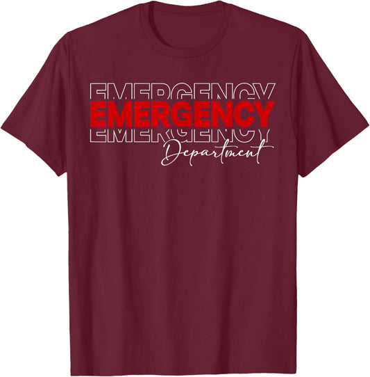Emergency Room Registered Nurse Retro Er Nurse , , Black, Small, Short Sleeve, , Retro Nurse T-Shirt - T-Shirt | Maroon