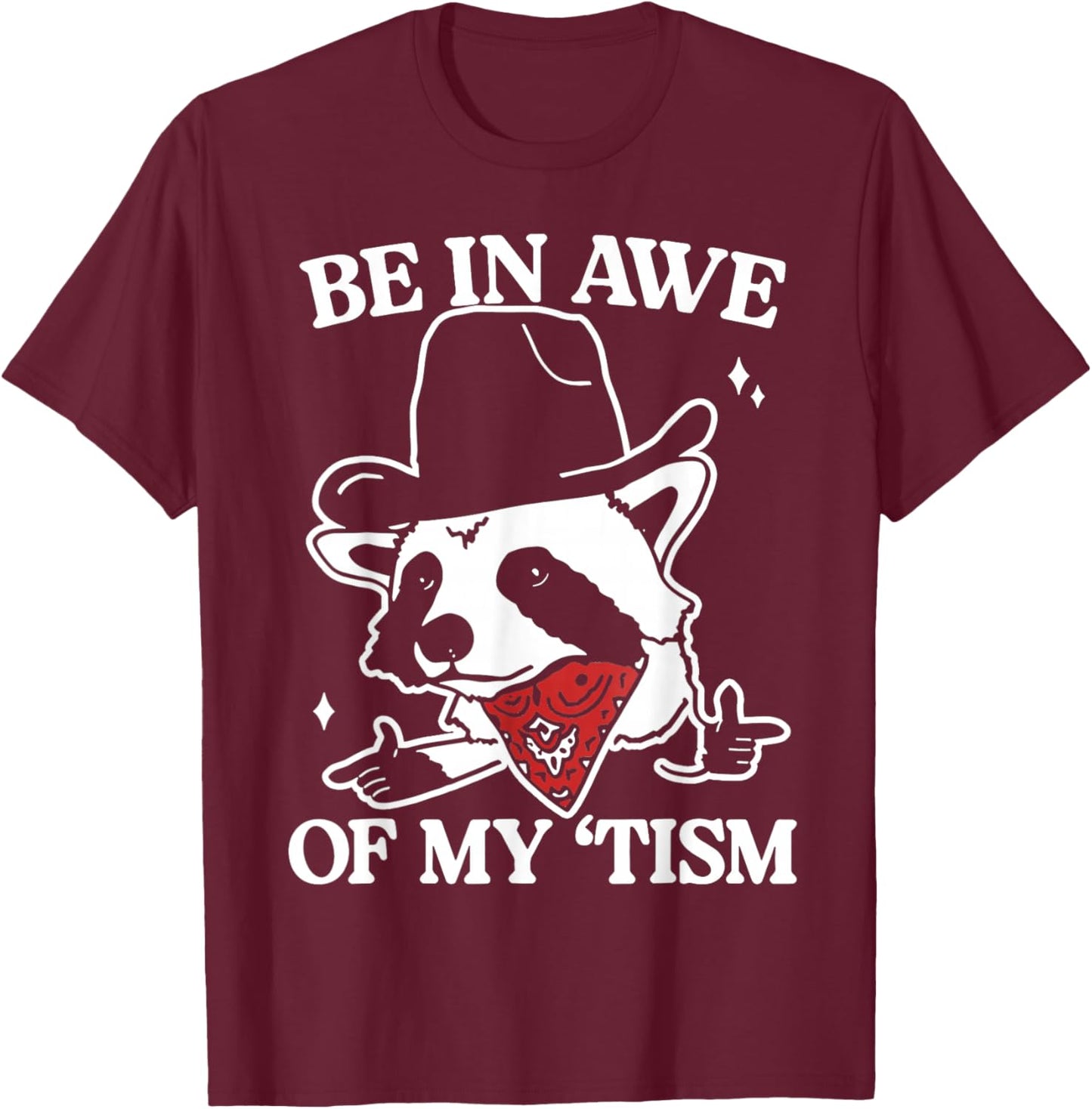 Be in awe of my 'tism retro T-Shirt - T-Shirt | Maroon
