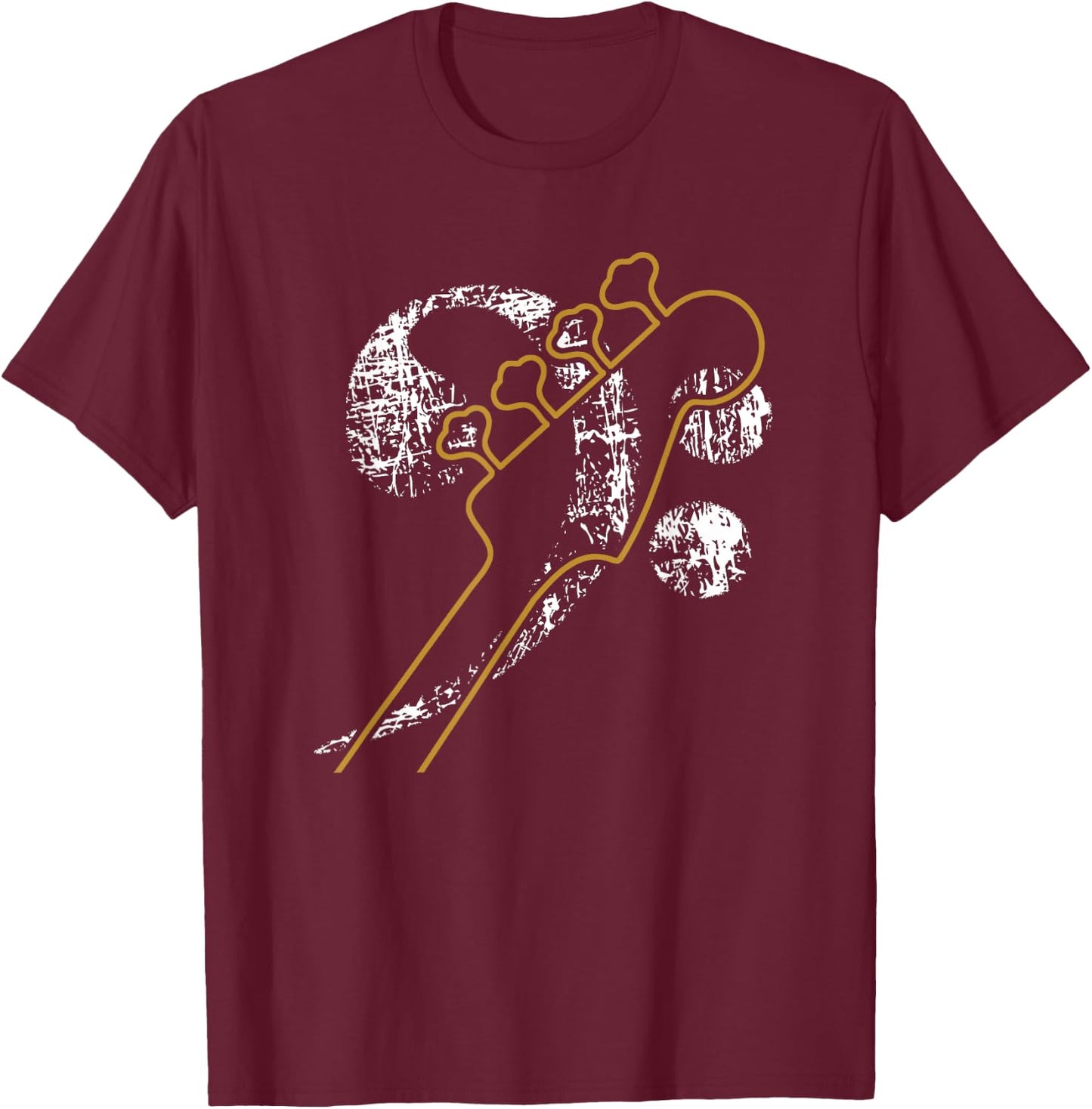 Bassguitarneck with Bass Clef for Bass Players Bands T-Shirt - T-Shirt | Maroon