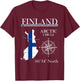 Finland Arctic Circle - Adventure - Suomi Finnish Flag T-Shirt - T-Shirt | Maroon