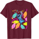 Disney Lilo & Stitch Christmas Merry And Bright Stitch Light T-Shirt - T-Shirt | Maroon