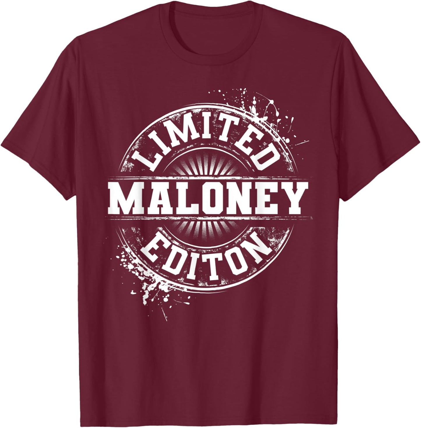 MALONEY Funny Surname Family Tree Birthday Reunion Gift T-Shirt - T-Shirt | Maroon