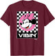 Minnie Mouse - Vibin Retro Checkered Background T-Shirt - T-Shirt | Maroon