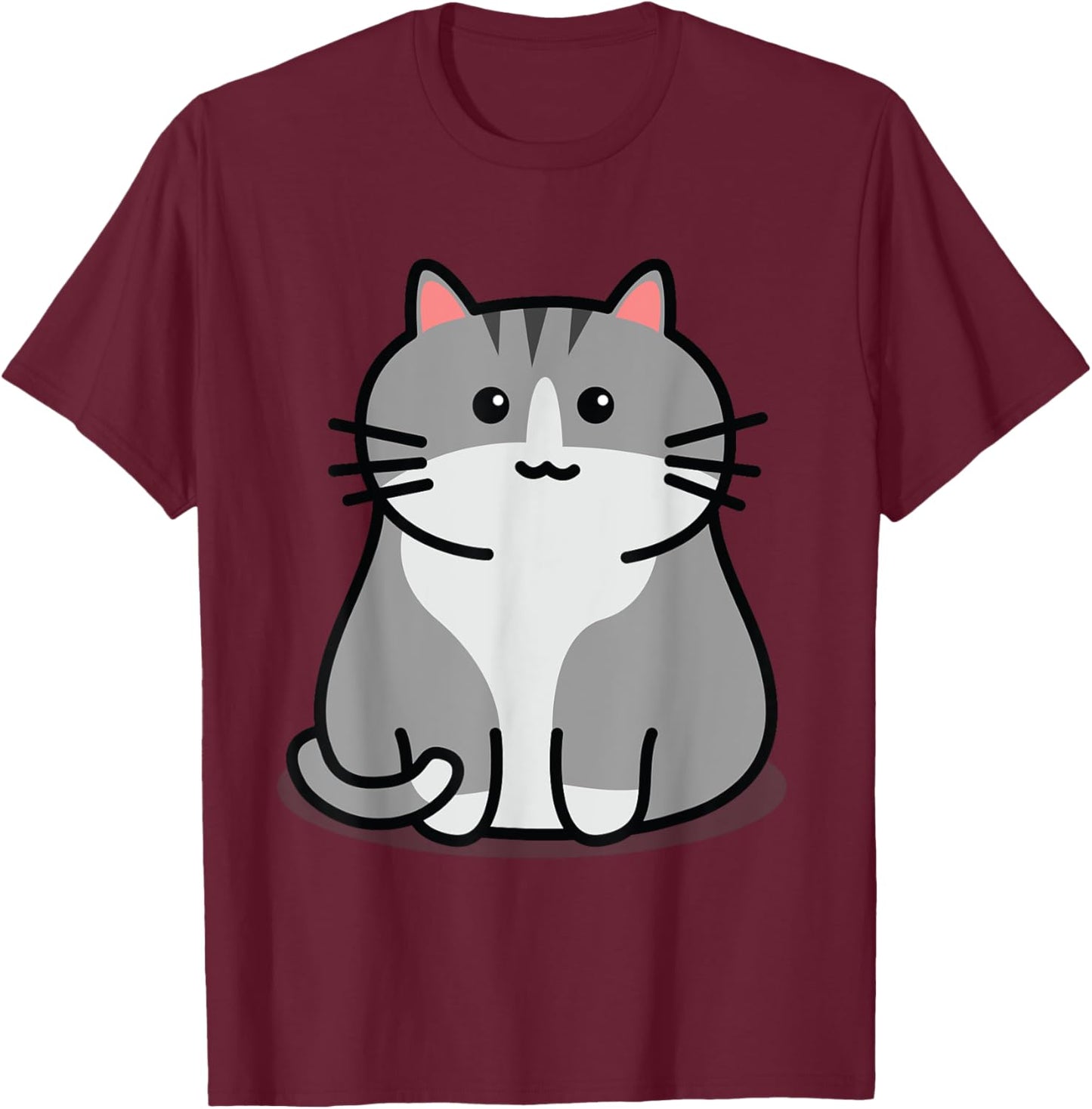 Cute Grey Tabby Cat Feline Companion Tabby Cats T-Shirt - T-Shirt | Maroon