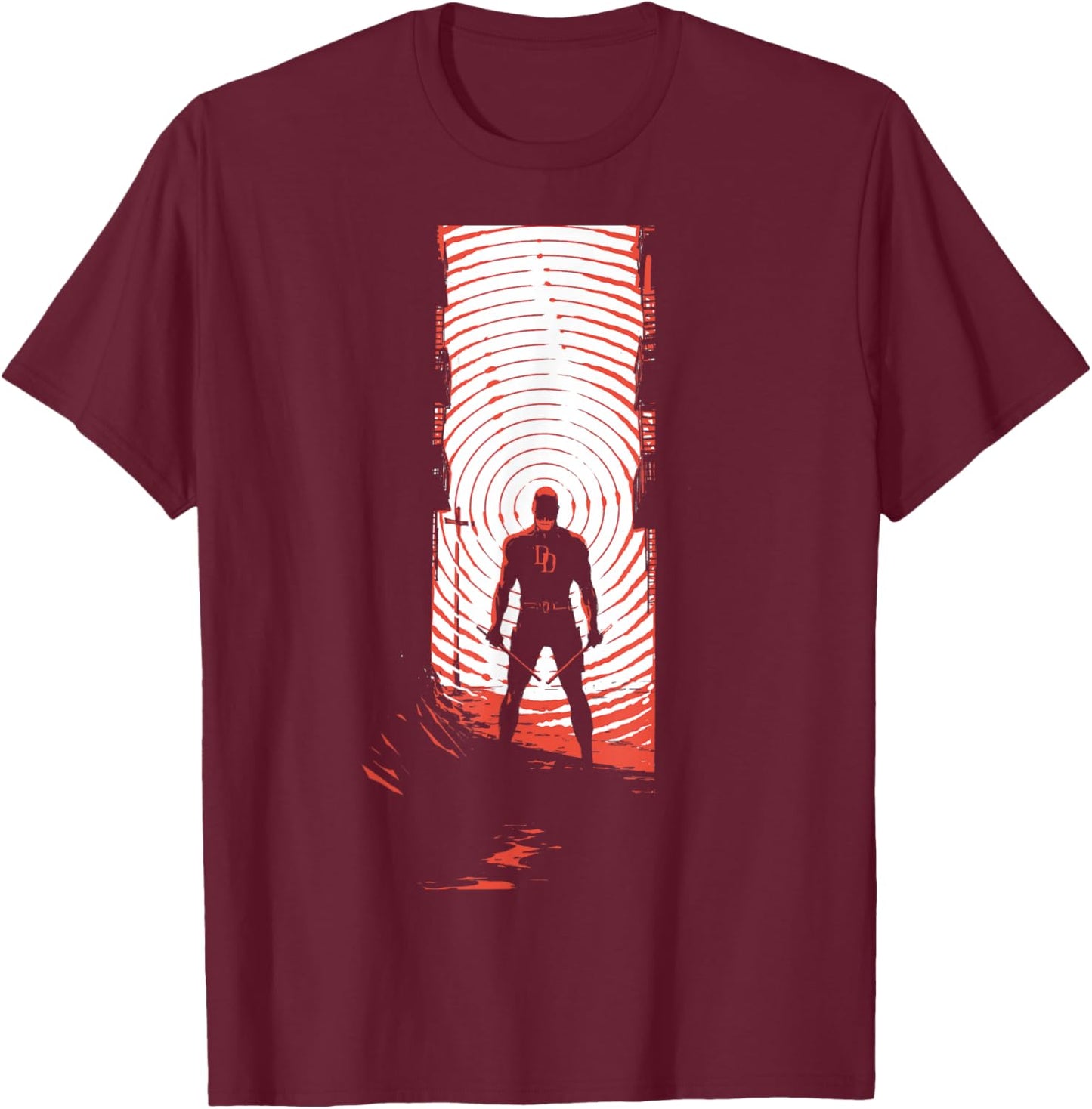 Marvel Daredevil Radar Sense Man Without Fear Variant Cover T-Shirt - T-Shirt | Maroon