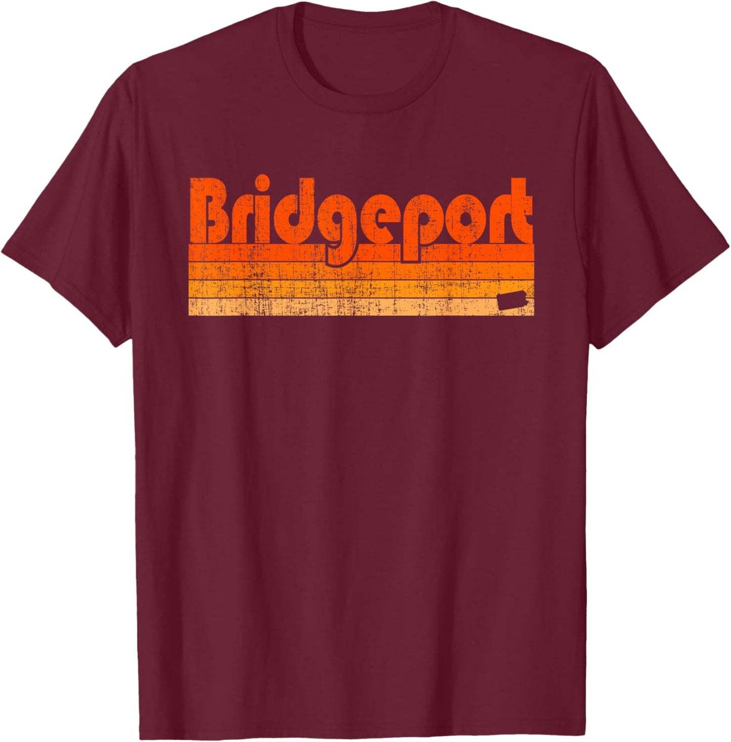 Bridgeport, Pennsylvania Retro 80s Style T-Shirt - T-Shirt | Maroon