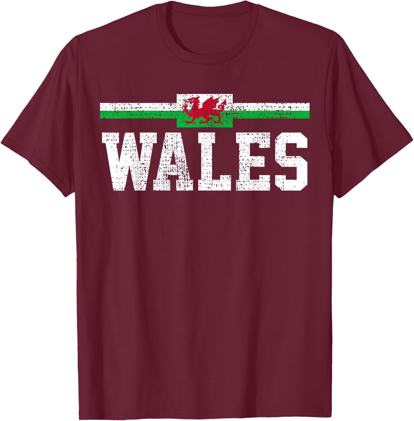 Wales Welsh Flag T-Shirt - T-Shirt | Maroon