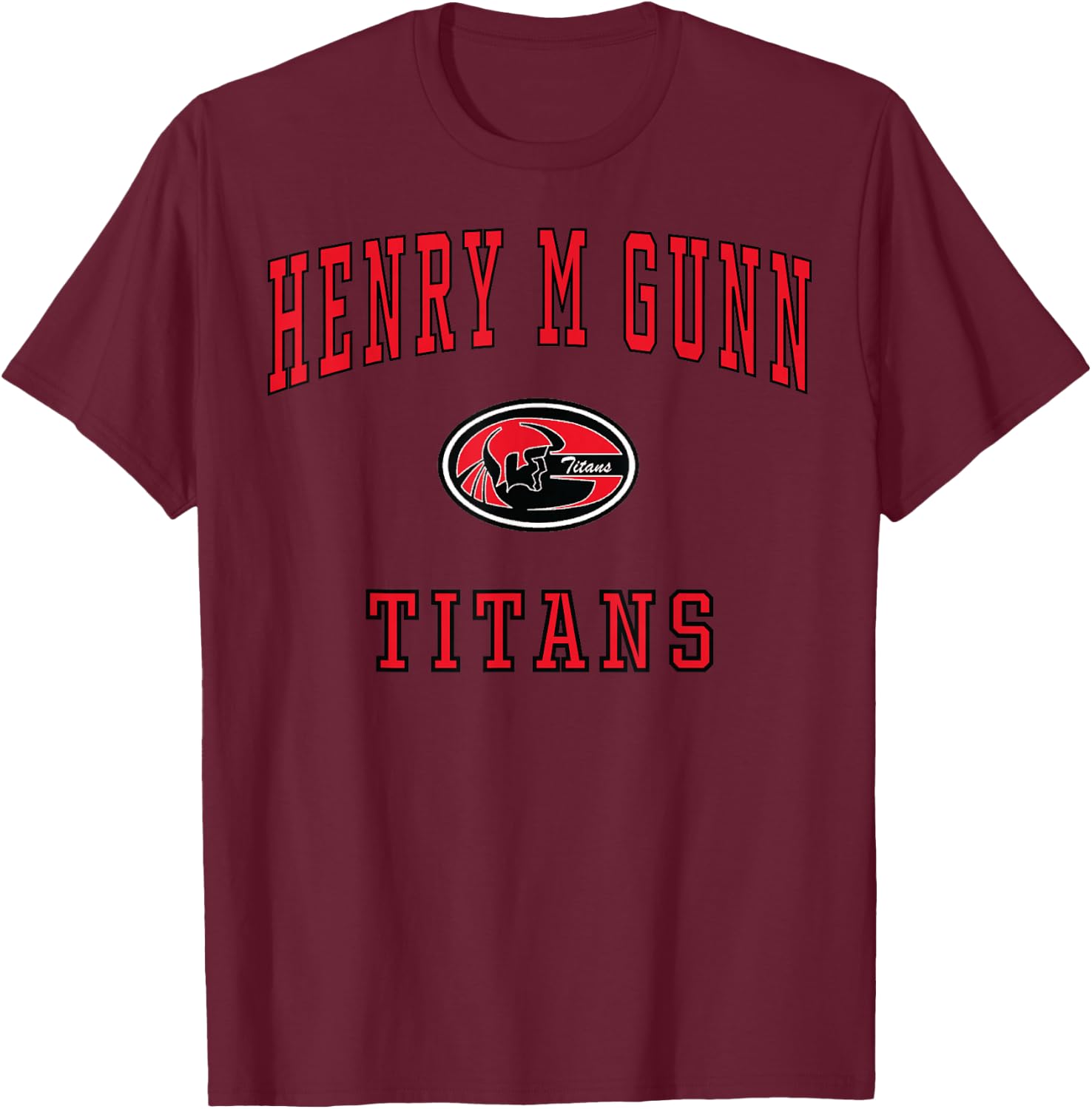 Henry M Gunn High School Titans C1 T-Shirt - T-Shirt | Maroon