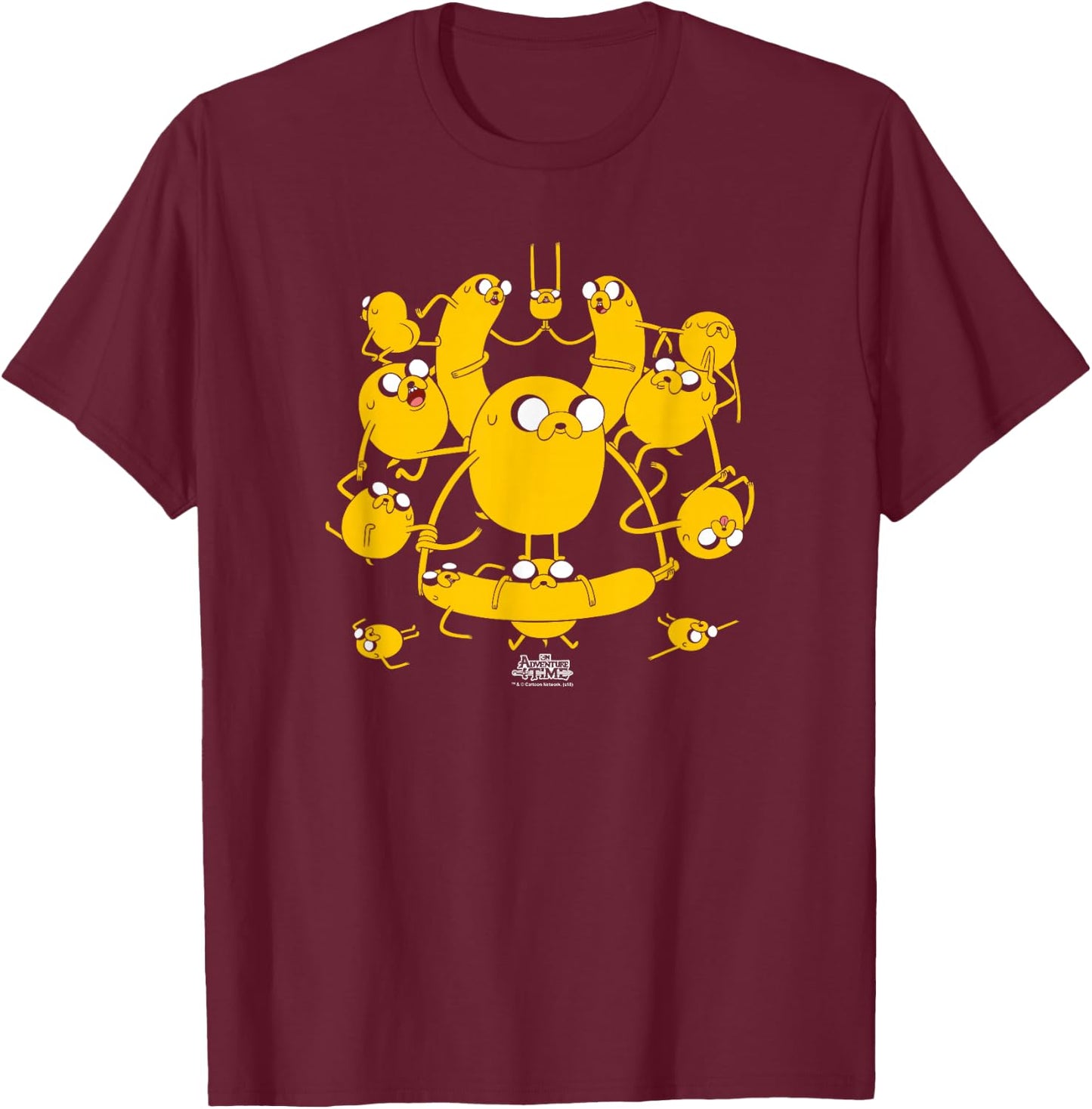 Cartoon Network Adventure Time Multiple Jakes Kids Black T-Shirt - T-Shirt | Maroon