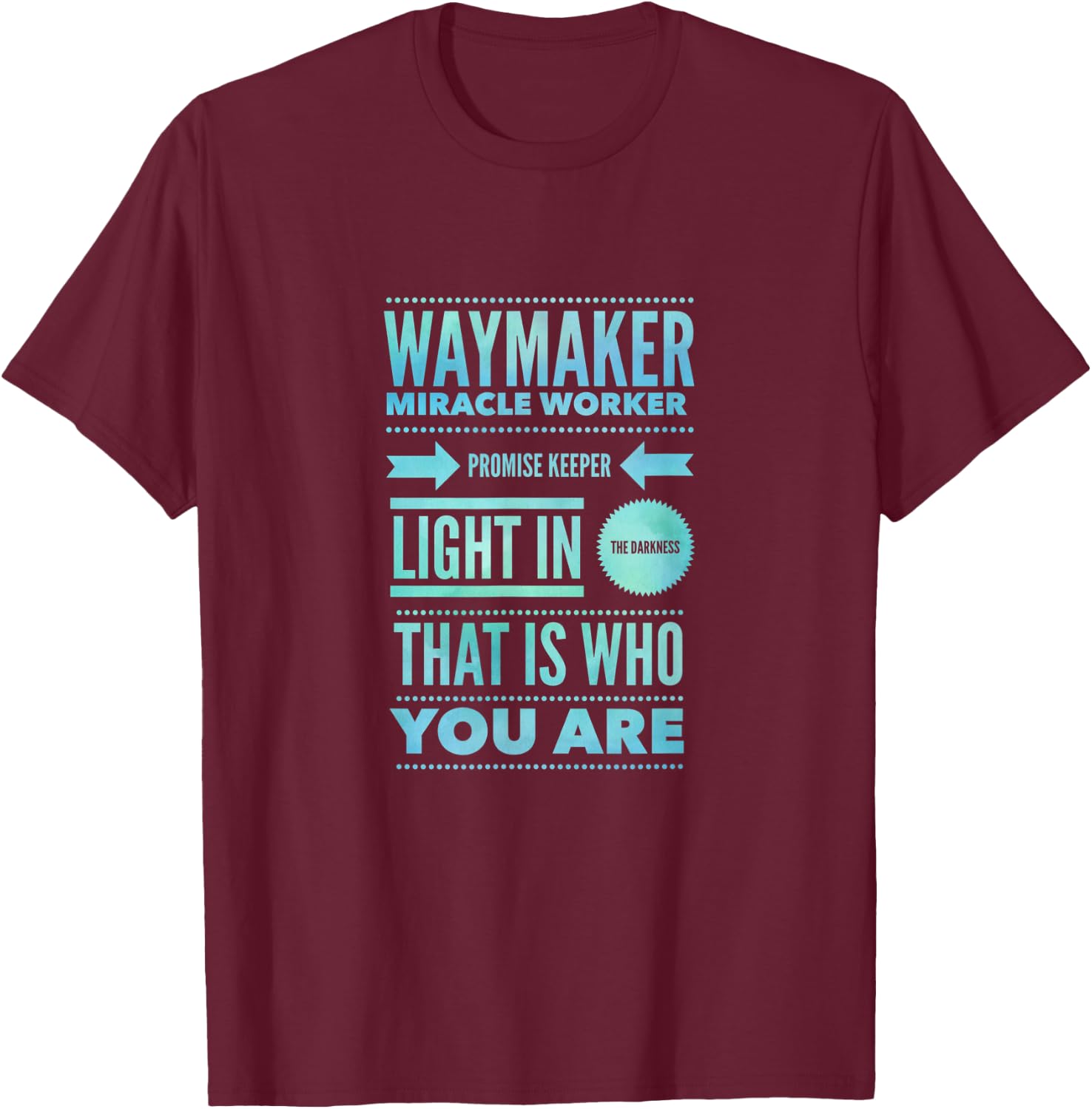 Waymaker Miracle Worker Promise Keeper Jesus Faith Christian T-Shirt - T-Shirt | Maroon