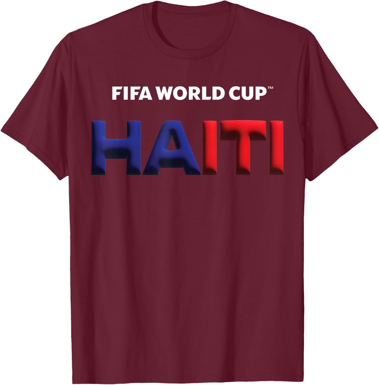 FIFA World CUP26 Haiti Bubble Color T-Shirt - T-Shirt | Maroon