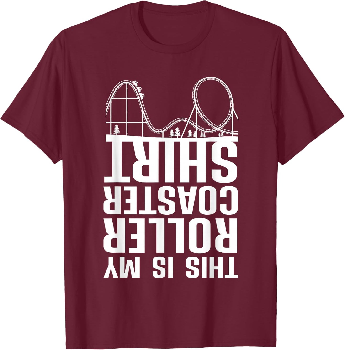 Cute Roller Coaster Women Rollercoaster Theme Park T-Shirt - T-Shirt | Maroon