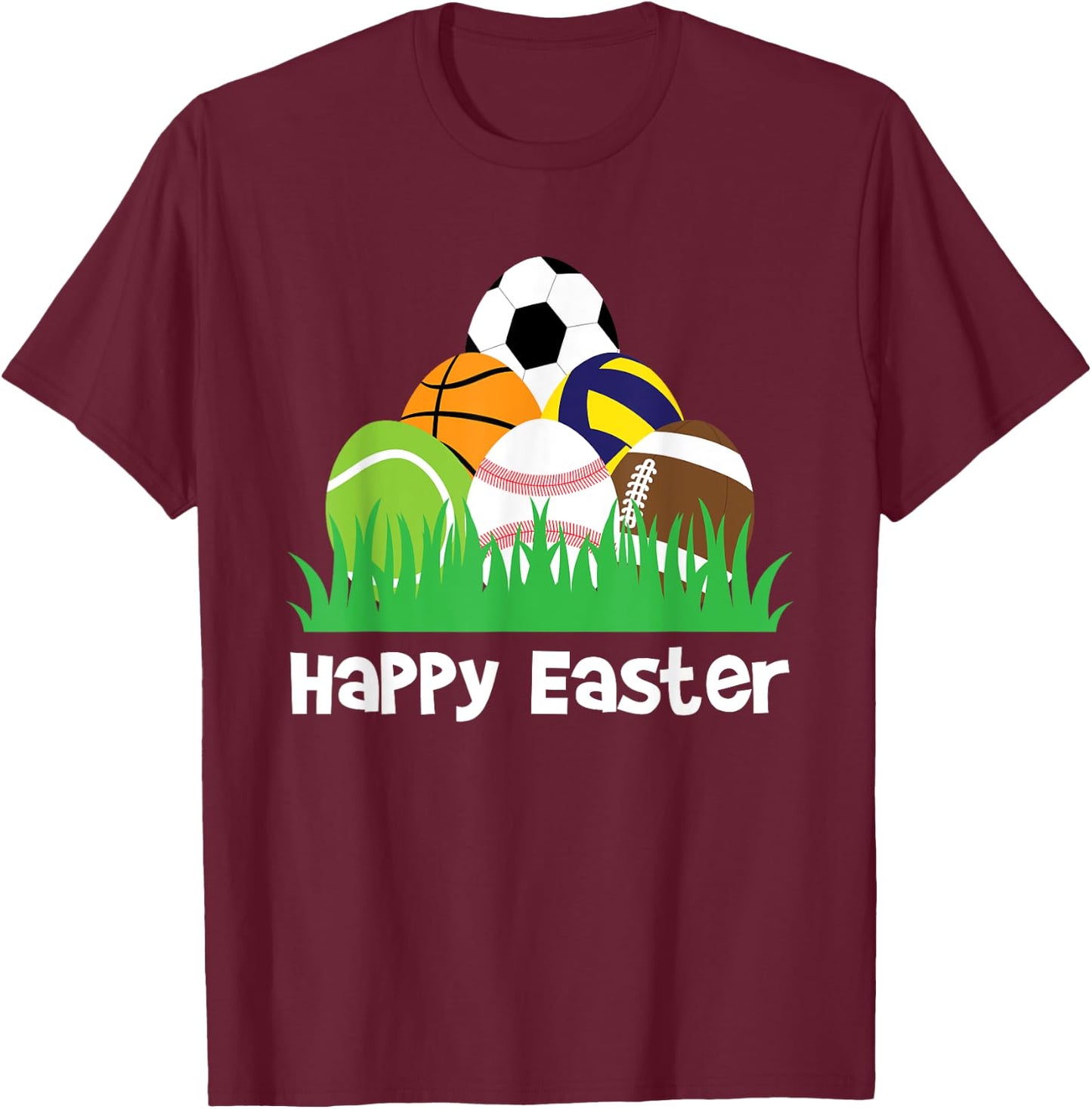 Boys Easter - Spring Sports Lover T-Shirt - T-Shirt | Maroon