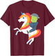 Frankenstein Riding Unicorn Cute Monster Halloween Costume T-Shirt - T-Shirt | Maroon
