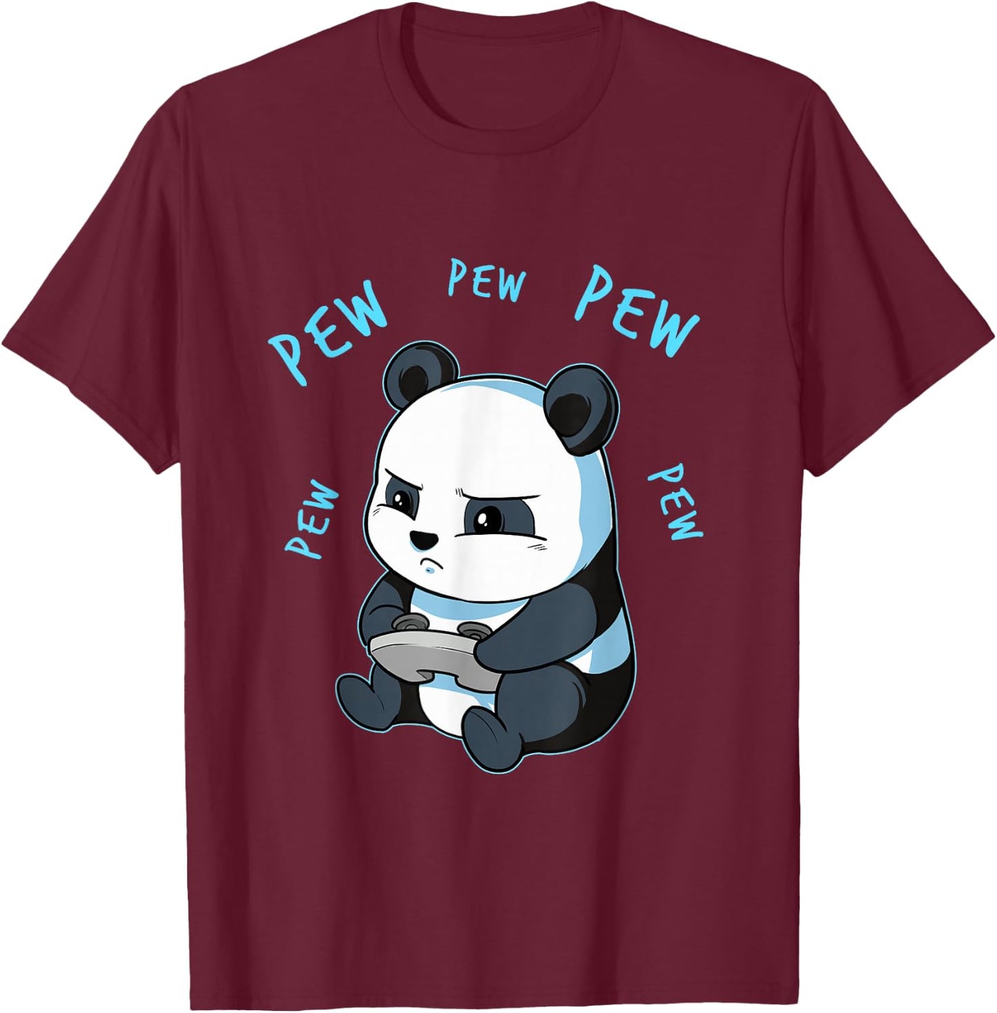 Netter Gaming Panda Pew video game Computer Player T-Shirt - T-Shirt | Maroon