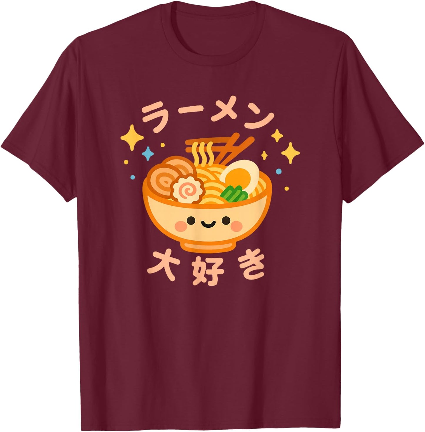 I Love Udon Cute Kawaii Japanese Character T-Shirt - T-Shirt | Maroon