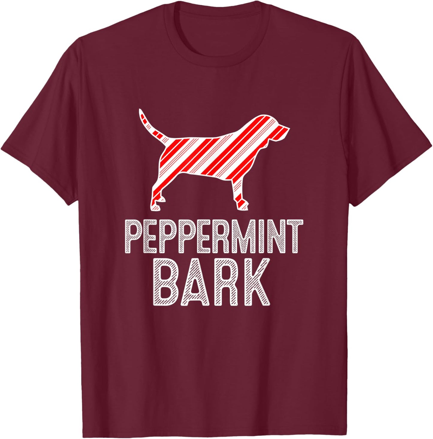 Beagle Peppermint Bark Christmas Dog T-Shirt - T-Shirt | Maroon