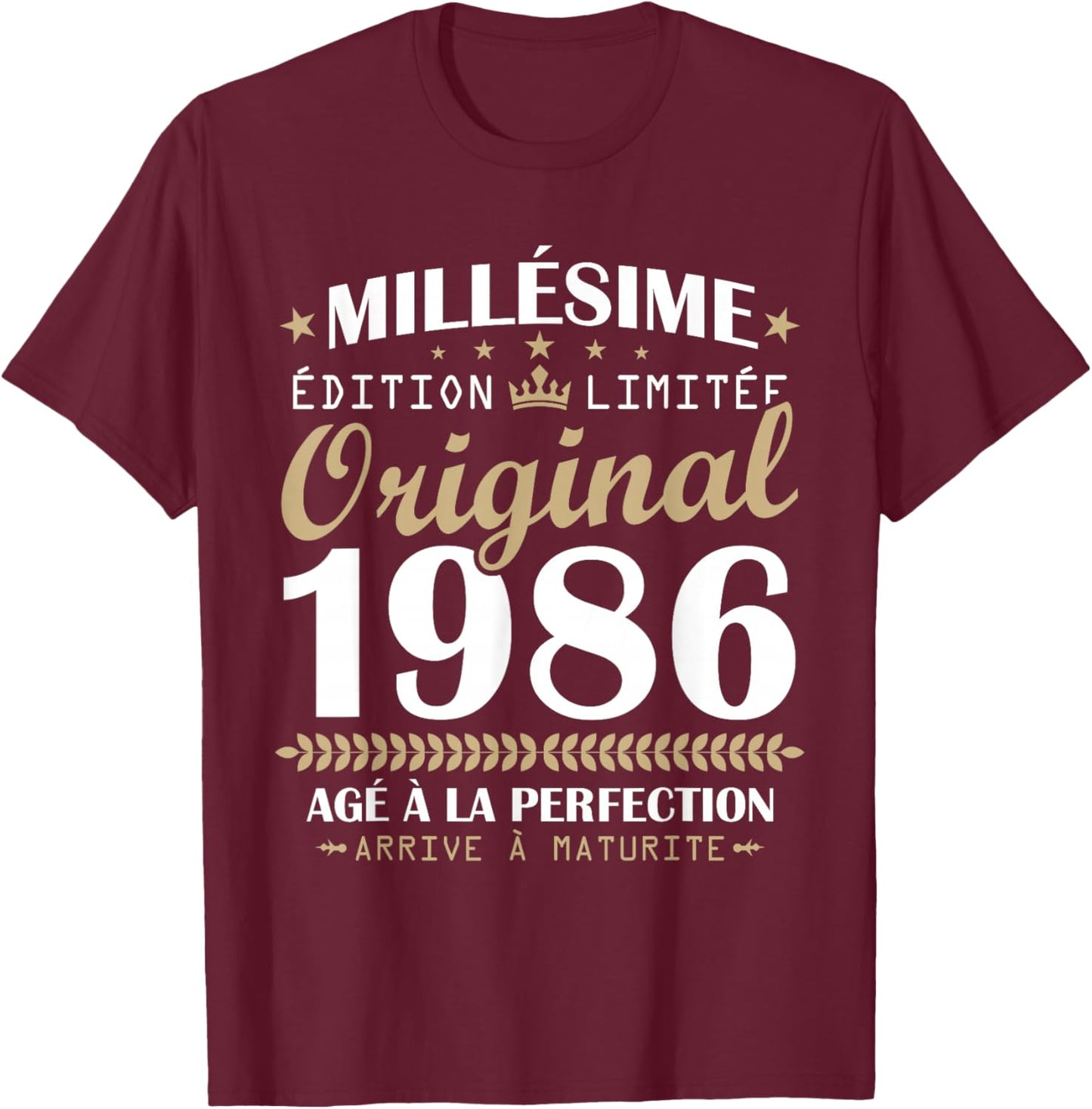 Millésime 1986 Original Cadeau d'anniversaire 40 Ans Hommes T-Shirt - T-Shirt | Maroon