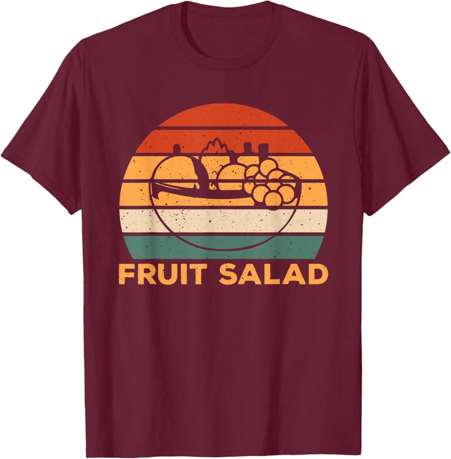 Retro Fruit Salad Bowl Costume For Fruits Lover T-Shirt - T-Shirt | Maroon