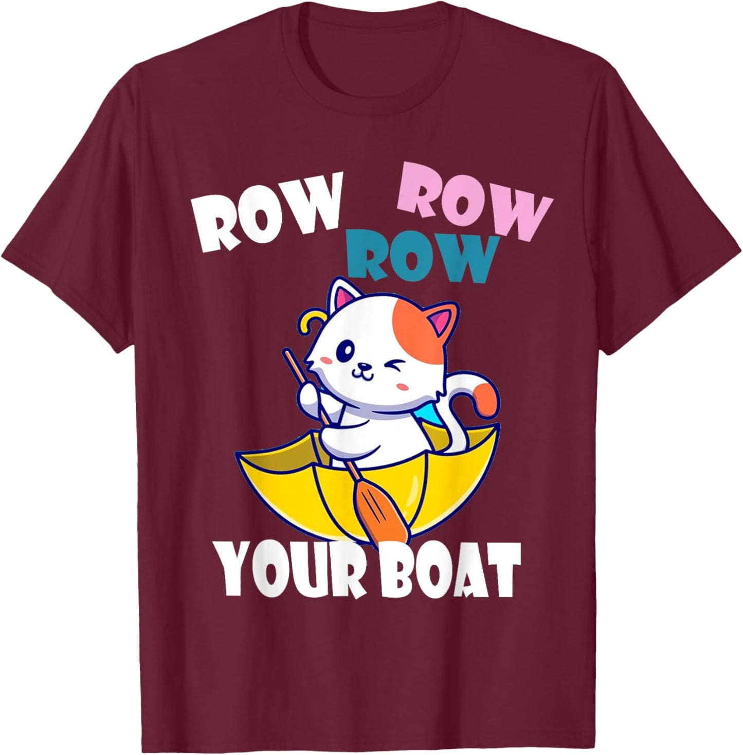 Row Row Row Your Boat Cute Unicorn Funny Kids T-Shirt - T-Shirt | Maroon