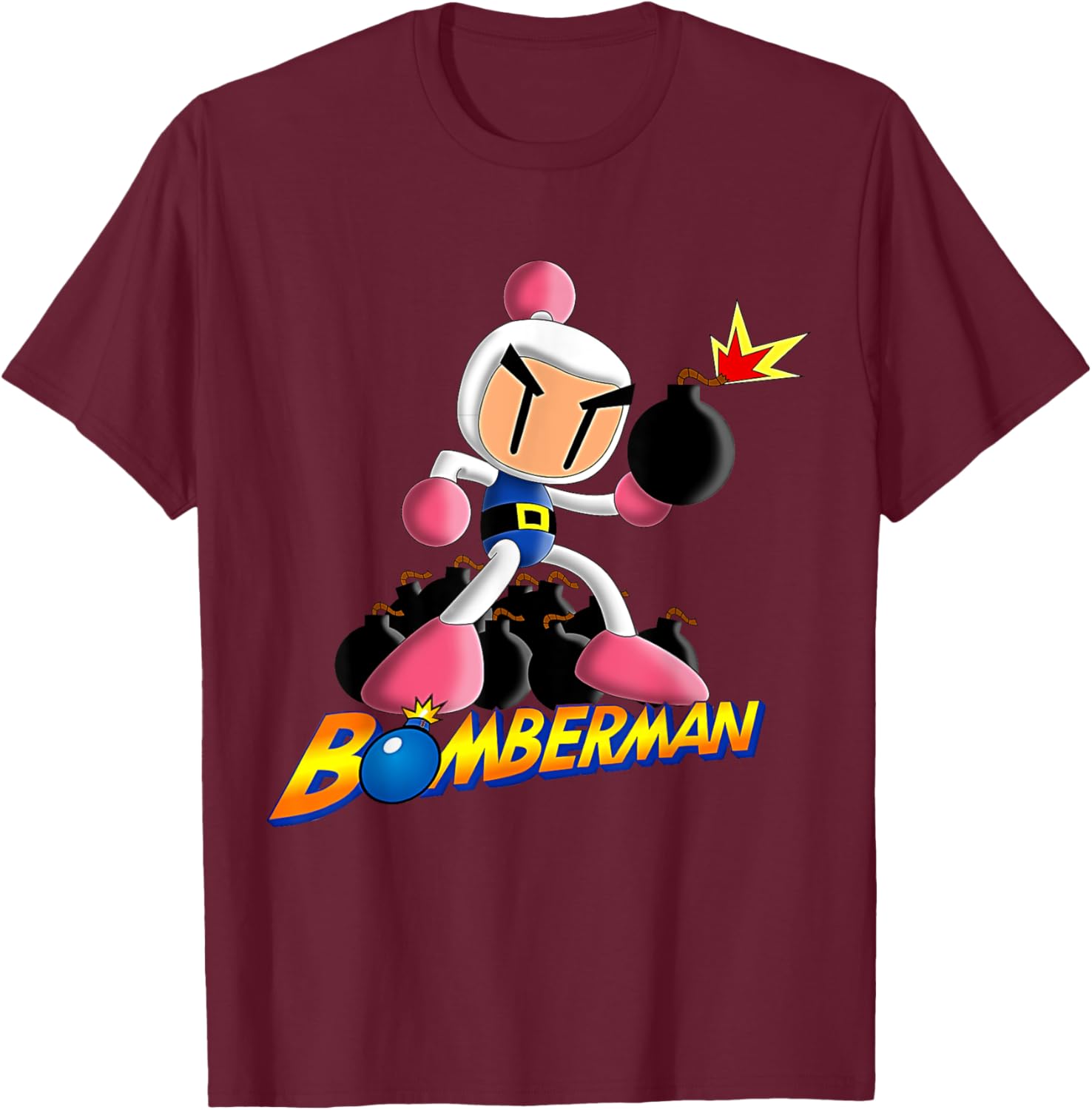 Bomberman Bombing Explosive Retro Gamer Nostalgia Classic T-Shirt - T-Shirt | Maroon