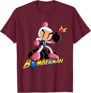 Bomberman Bombing Explosive Retro Gamer Nostalgia Classic T-Shirt - T-Shirt | Maroon