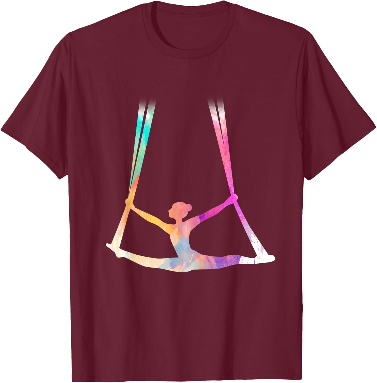Aerial Silks Circus Yoga T-Shirt - T-Shirt | Maroon