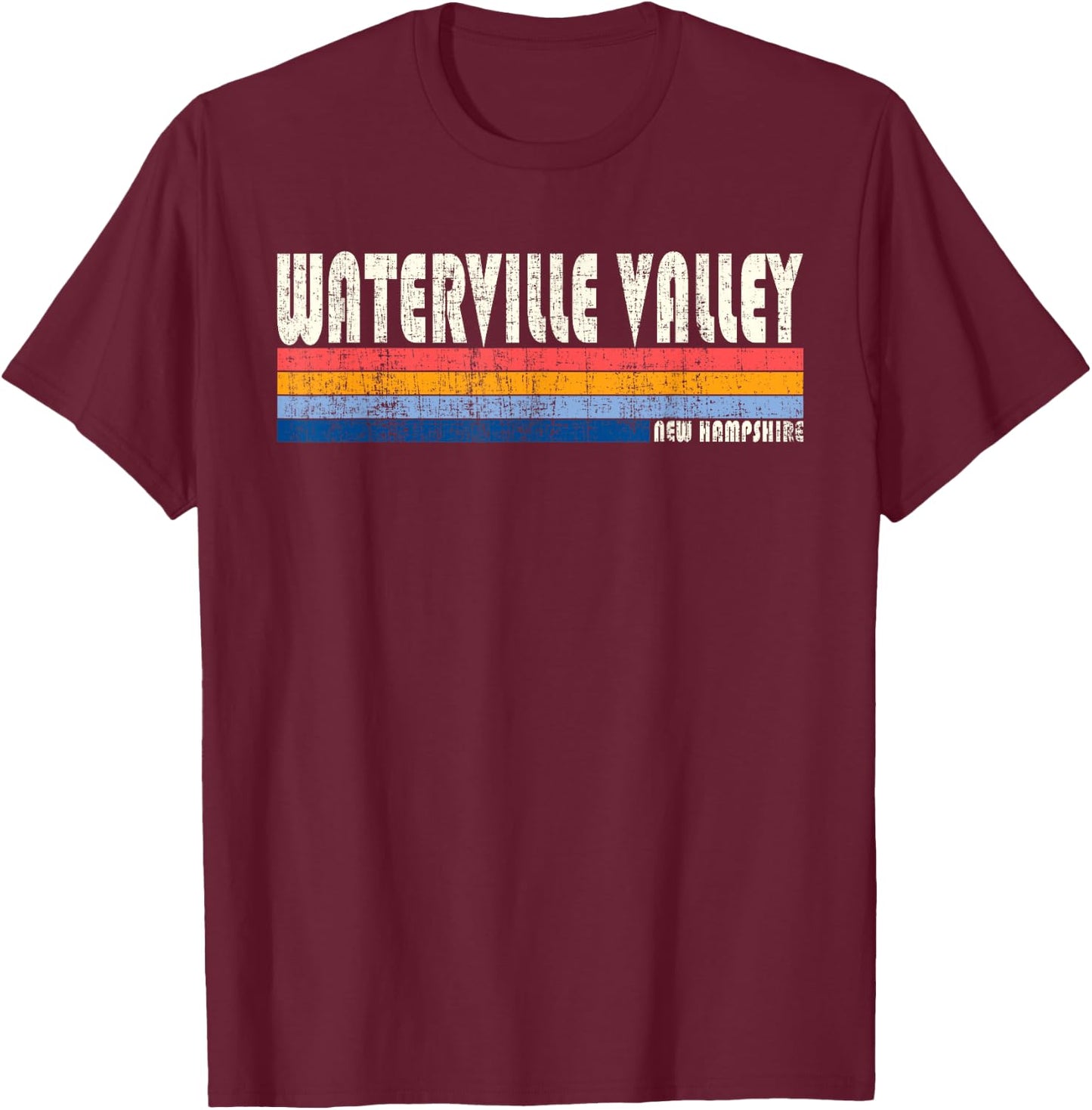 Vintage 70s 80s Style Waterville Valley NH T-Shirt - T-Shirt | Maroon