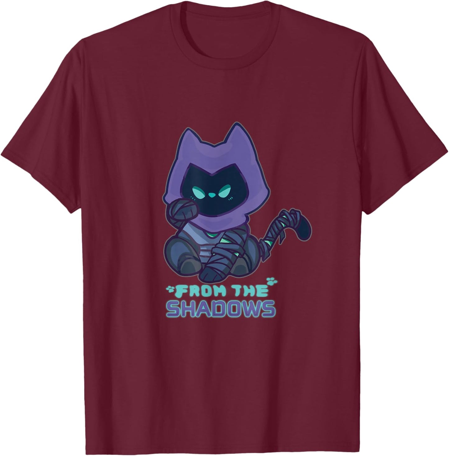 Chibi Omen Cat Valorant Gaming | Cute T-Shirt - T-Shirt | Maroon