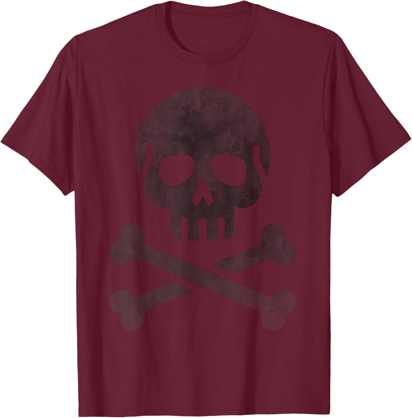 Jolly Roger Pirate Skull And Crossbones Flag Halloween T-Shirt - T-Shirt | Maroon