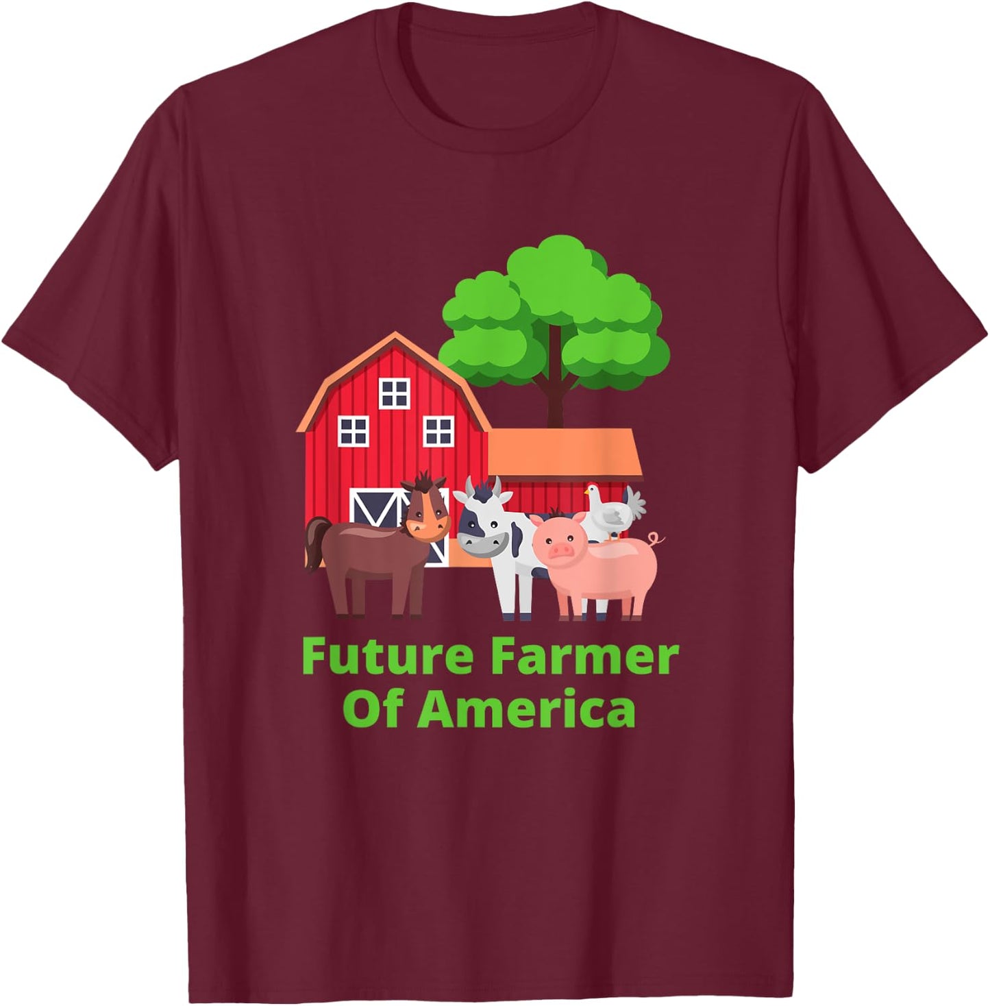 Cute Future Farmer Of America T-Shirt - T-Shirt | Maroon