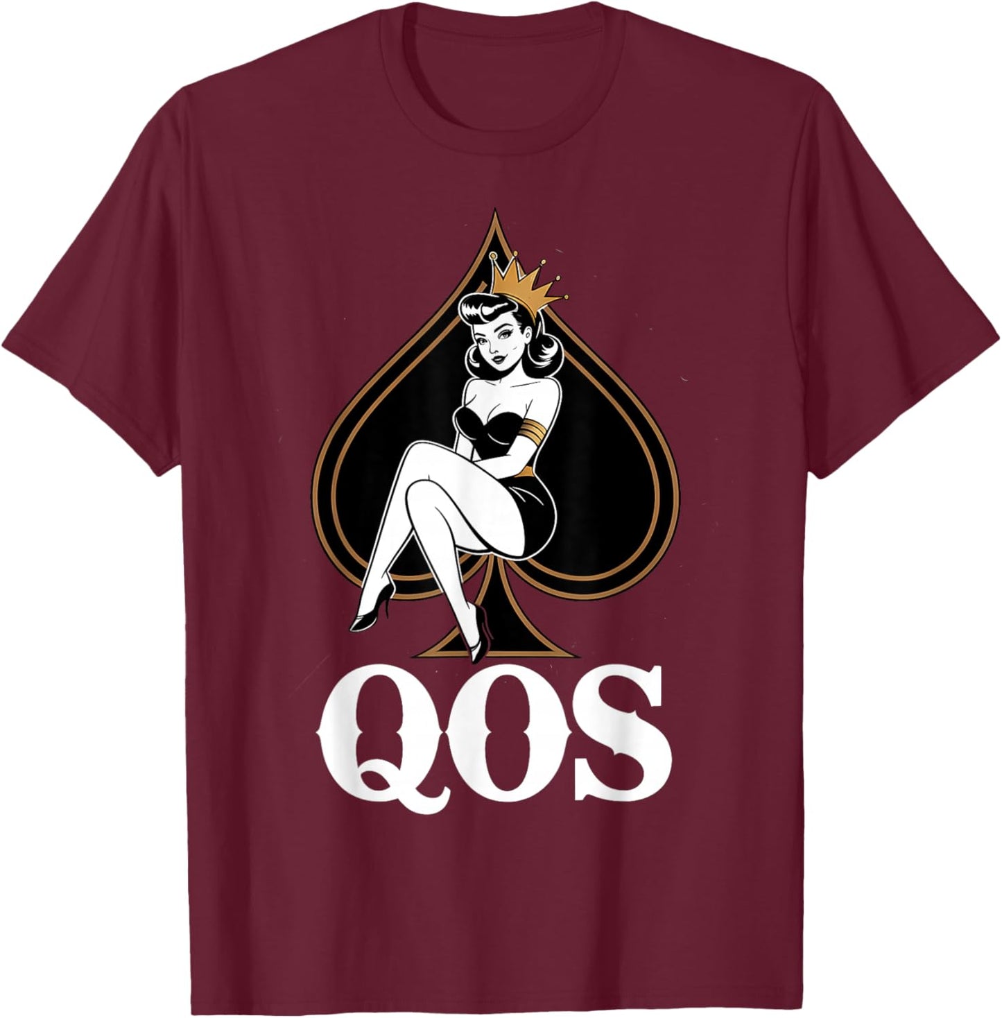 QOS Queen of Spades T-Shirt - T-Shirt | Maroon