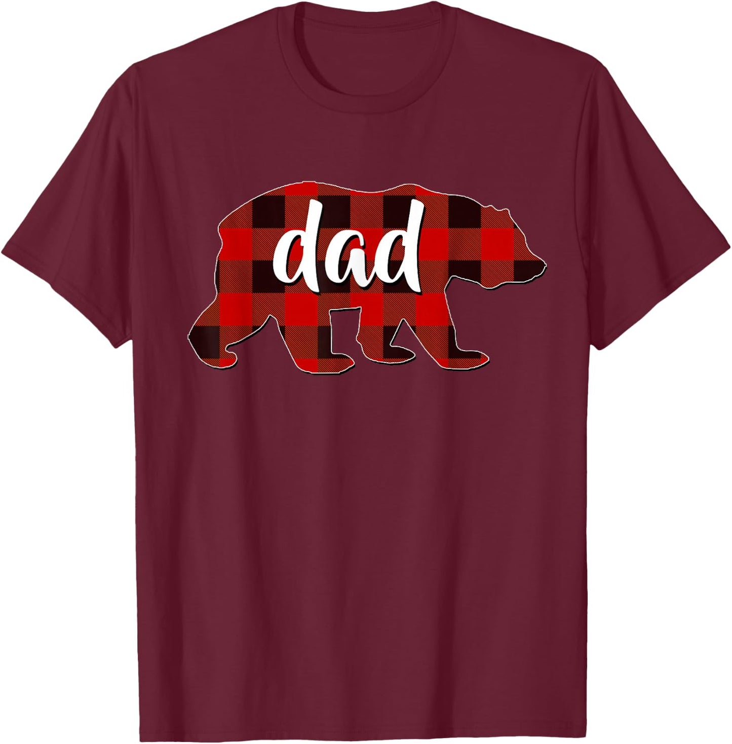 Red Plaid Dad Buffalo Matching Family Papa Pyjamas Christmas T-Shirt - T-Shirt | Maroon