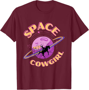 Space Cowgirls Bachelorette Party Rodeo Western Aesthetic T-Shirt - T-Shirt | Maroon