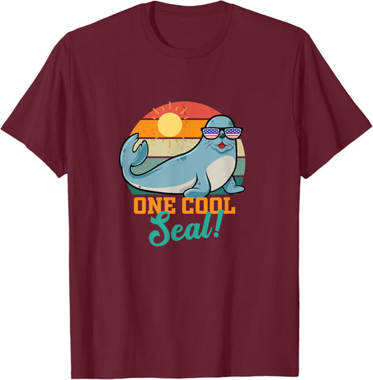 Seal Gifts Kids Seals Apparel USA Pacific America Boys Girls T-Shirt - T-Shirt | Maroon