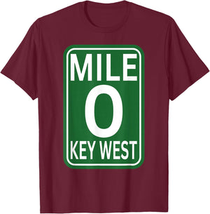 Mile marker Key West FL.mile zero route sing 2025 T-Shirt - T-Shirt | Maroon