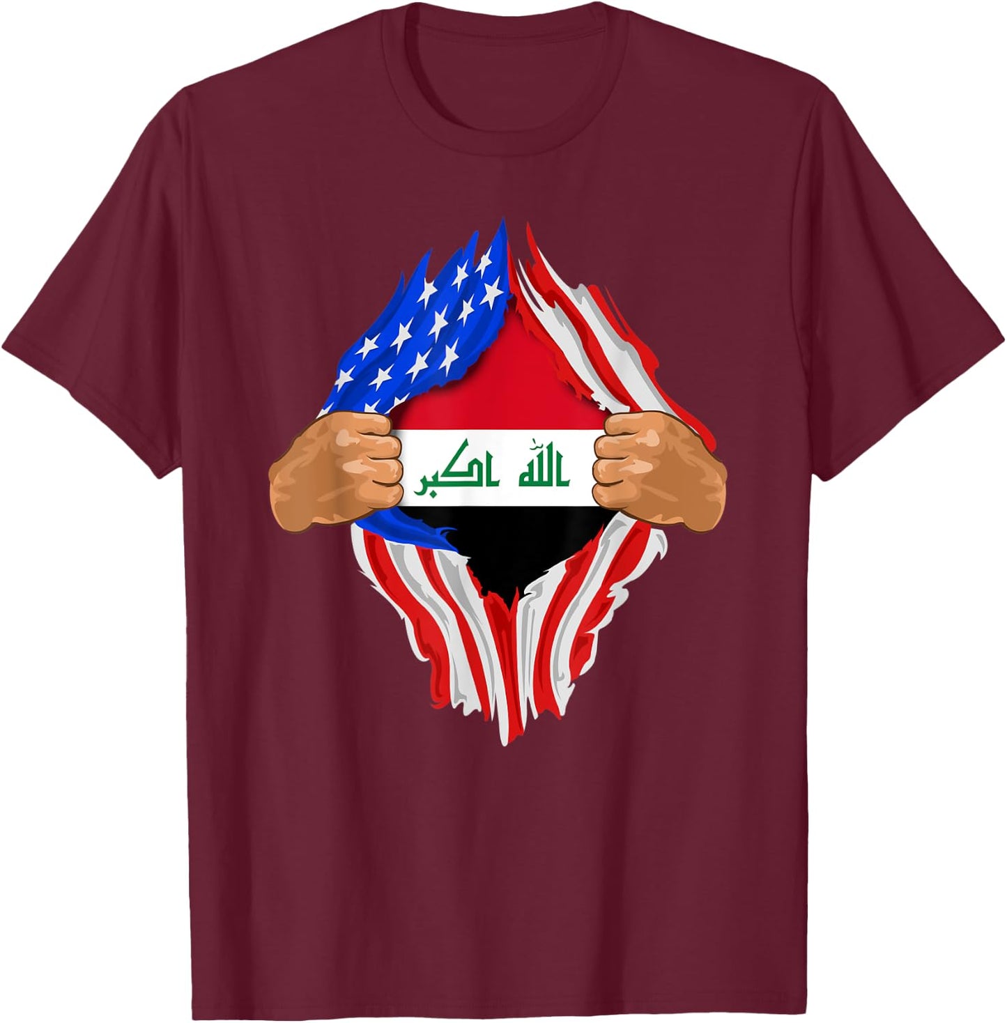 Iraqi Blood Inside Me | Iraq Flag Gift T-Shirt - T-Shirt | Maroon