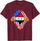 Iraqi Blood Inside Me | Iraq Flag Gift T-Shirt - T-Shirt | Maroon
