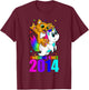 Awesome Since 2014 Unicorn Cat Birthday Girl Boys Cute Kids T-Shirt - T-Shirt | Maroon