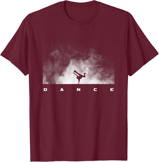 BASBO Dance Lace - Black, , Short Sleeve, Modern, Dance Theme, All Seasons, Small T-Shirt - T-Shirt | Maroon