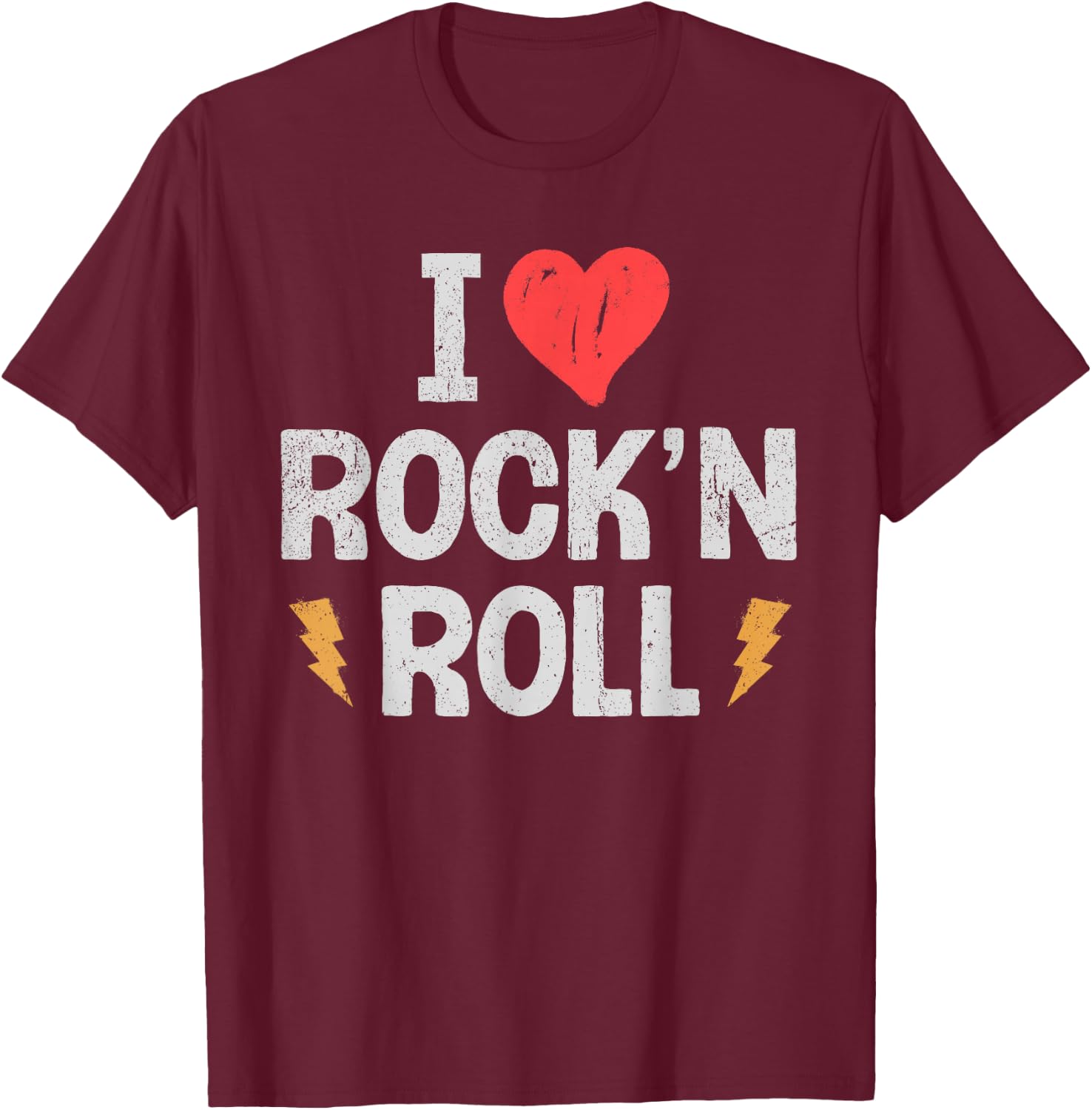 I Love Heart Rock N Roll Music Rock Music Women Kids T-Shirt - T-Shirt | Maroon