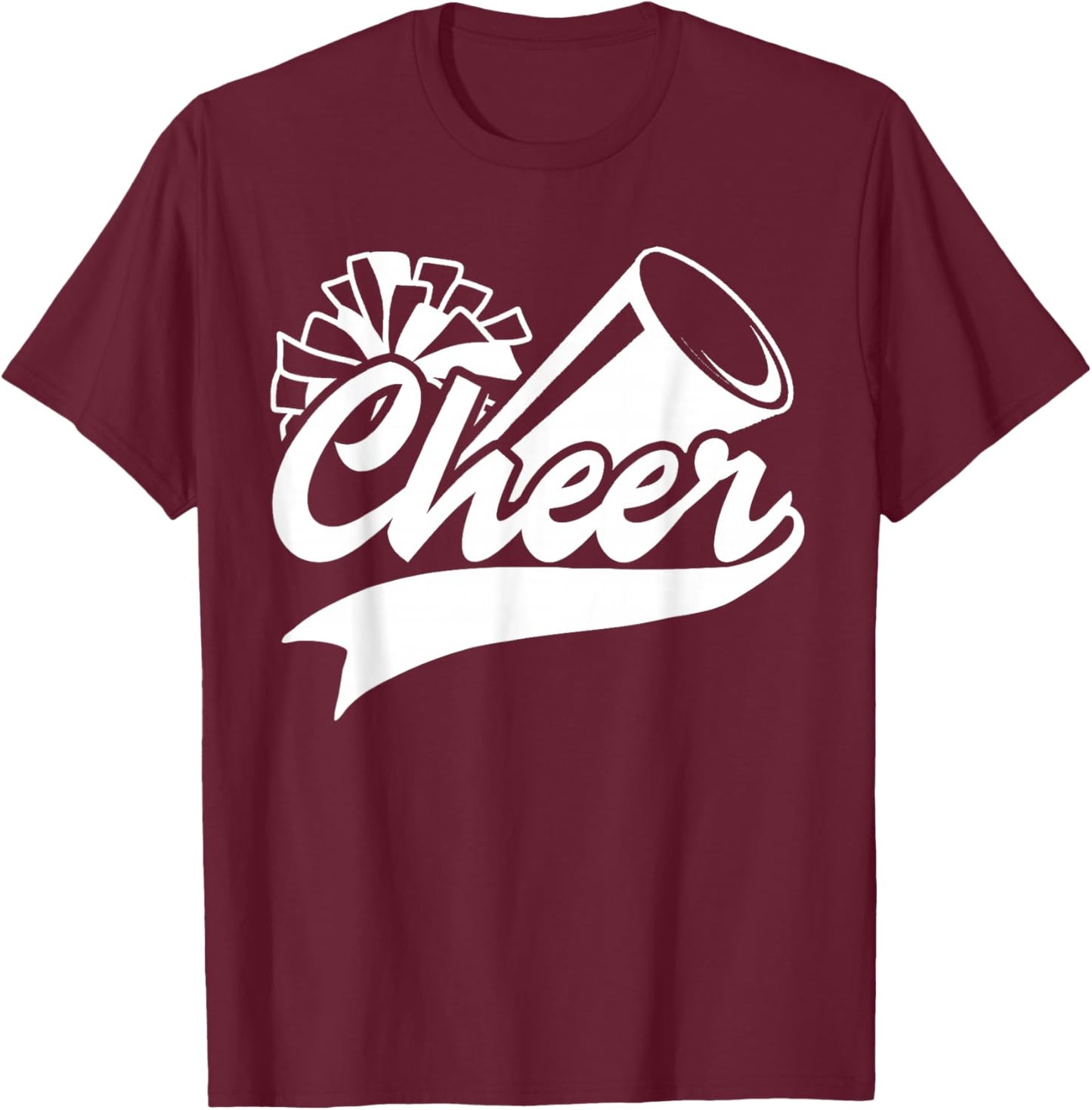 Cheerleading Peace Love Cheer Cheerleader Colors Matching T-Shirt - T-Shirt | Maroon