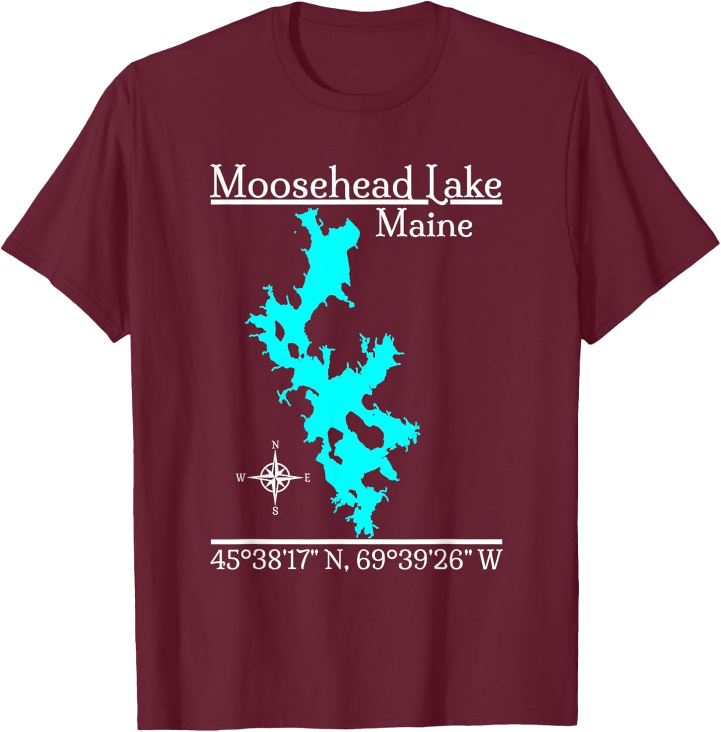 Moosehead Lake - Maine T-Shirt - T-Shirt | Maroon