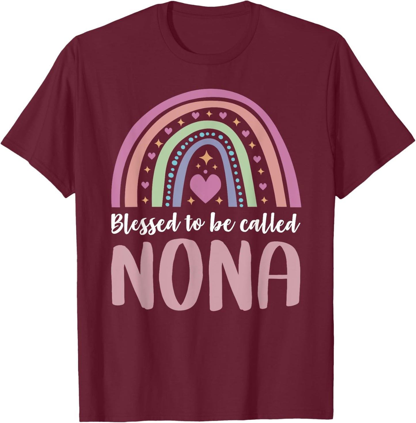 Nona Shirt for Grandma Women Mothers Day Blessed Nona T-Shirt - T-Shirt | Maroon