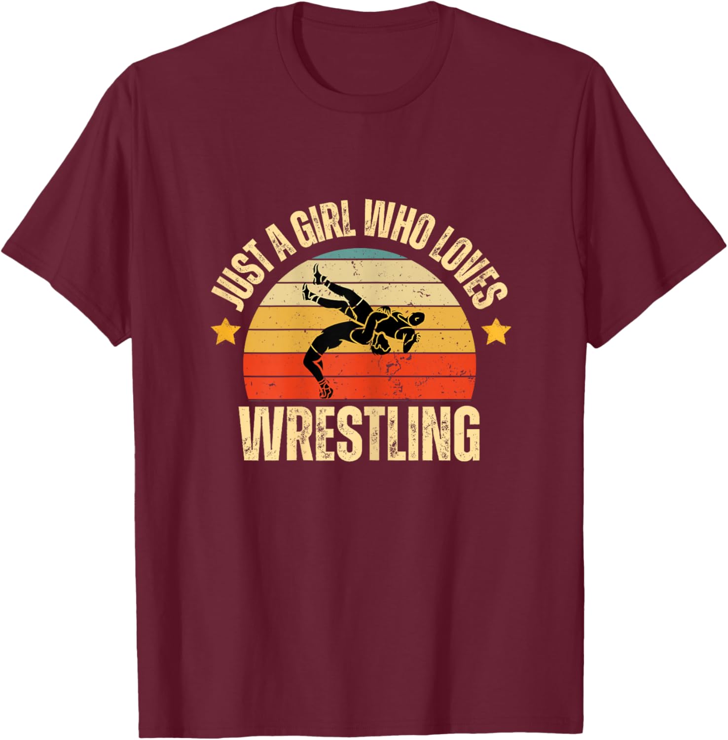 Just A Girl Who Loves Wrestling Enthusiast Wrestling Girl T-Shirt - T-Shirt | Maroon