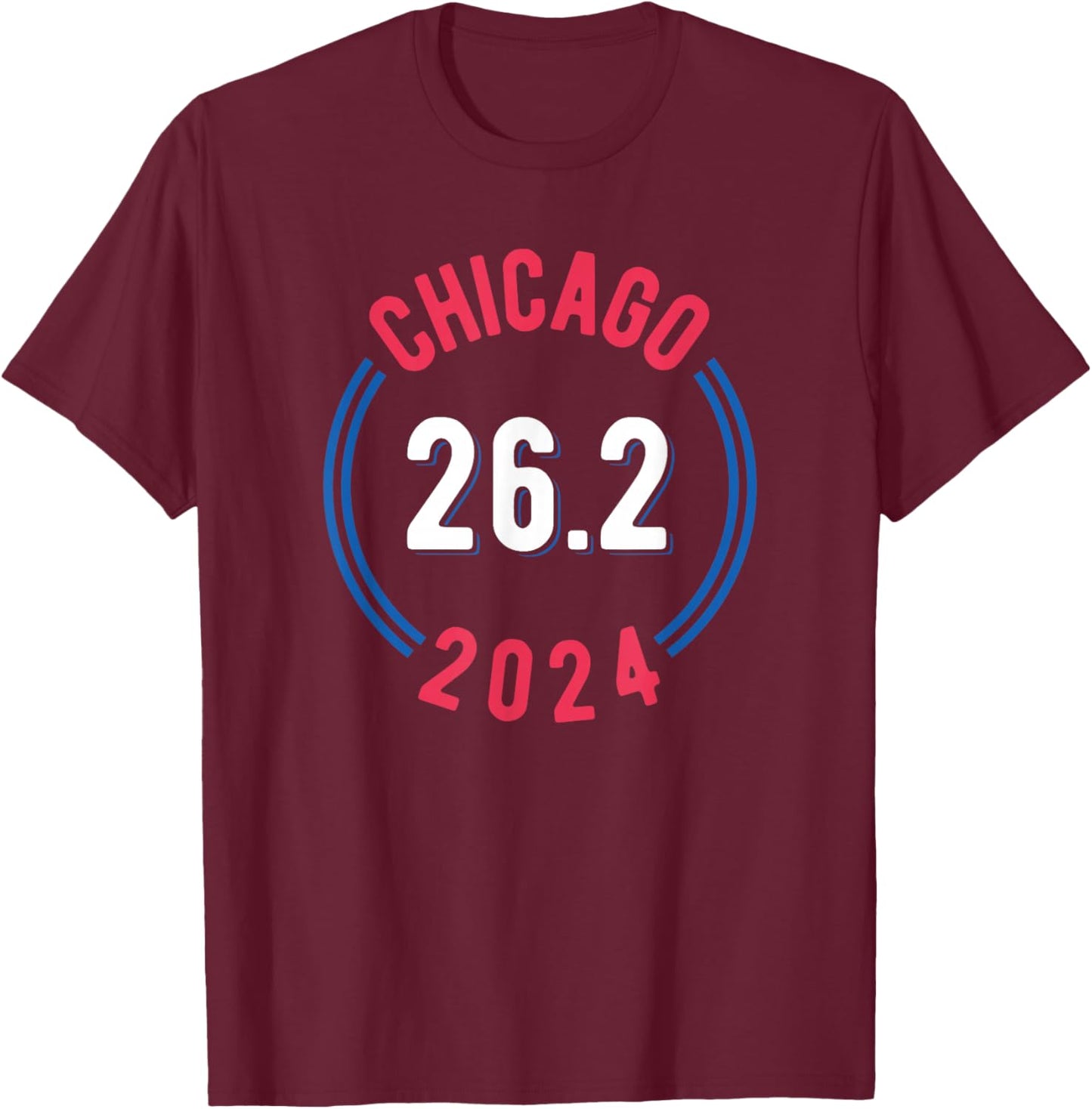Chicago 2024 Marathon 26.2 T-Shirt - T-Shirt | Maroon