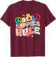 Funny Old Hippies Rule | Peace Sign | Hippy T-Shirt - T-Shirt | Maroon