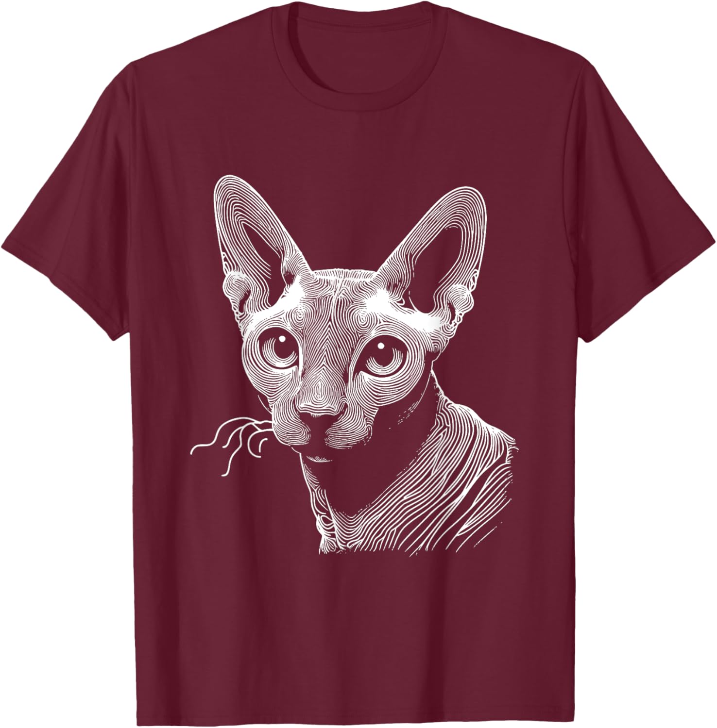 Cat Fingerprint - Cornish Rex Dad Mom Men Women T-Shirt - T-Shirt | Maroon