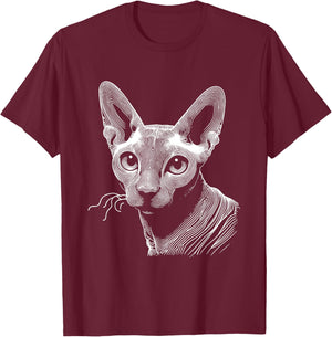 Cat Fingerprint - Cornish Rex Dad Mom Men Women T-Shirt - T-Shirt | Maroon