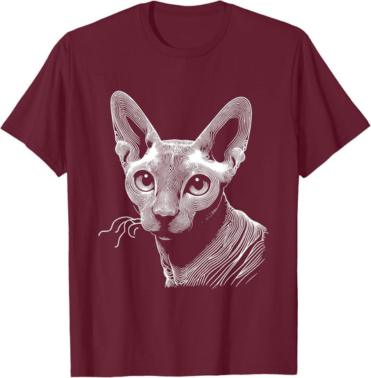 Cat Fingerprint - Cornish Rex Dad Mom Men Women T-Shirt - T-Shirt | Maroon